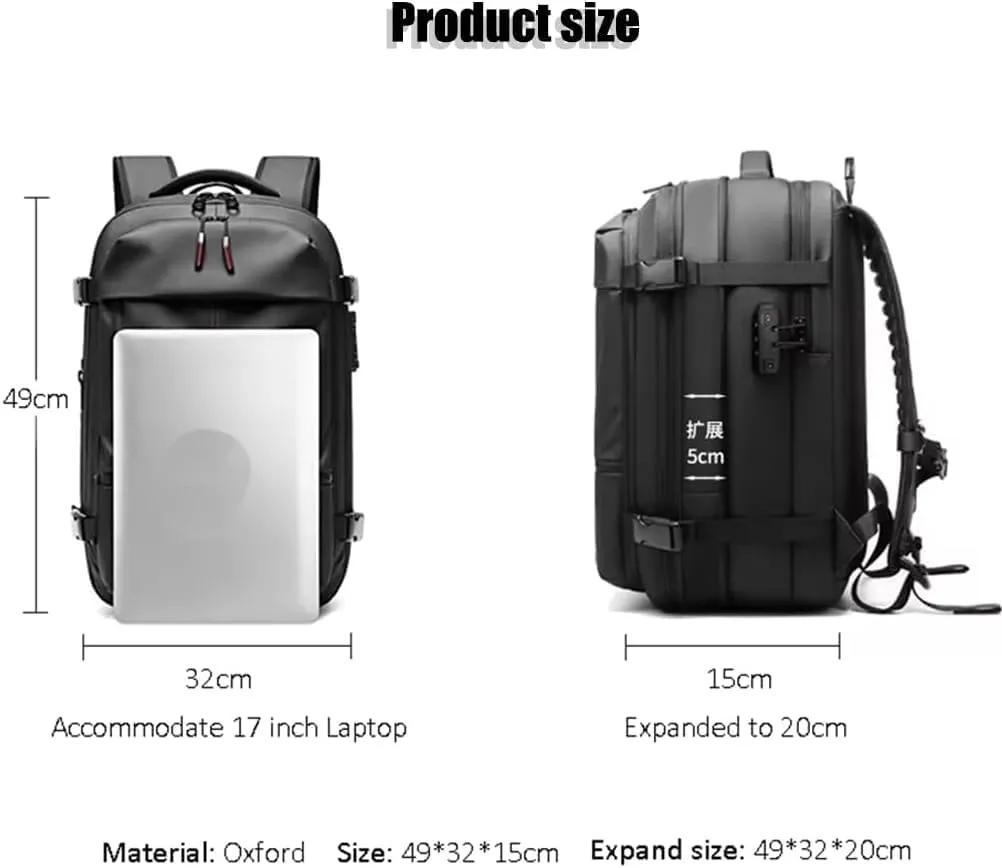 ezyvac Travel Backpack with Pump, Vacuum Sealed Travel Backpack, Large Capacity Travel Vacuum Bag with Combination Lock (green)