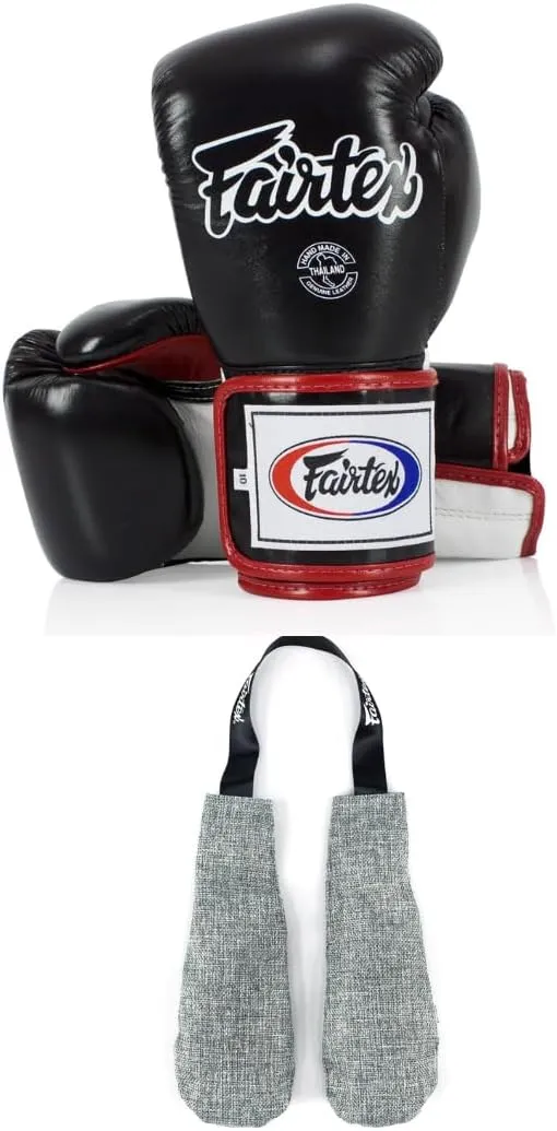 Fairtex BGV5 Special Gloves Locked Thumb with Deodorizer Inserts | Premium Light Weight & Shock Absorbent Gloves   Odor & Moisture Absorber for Boxing, MMA, Muay Thai | Perfect Bundle for Clean & Dura