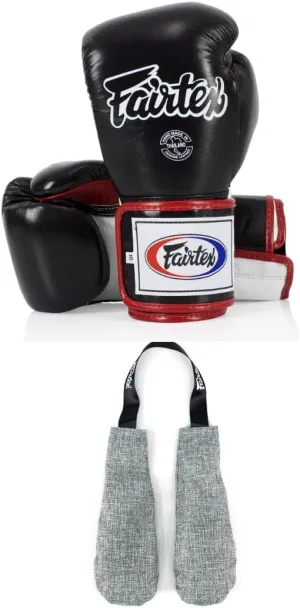 Fairtex BGV5 Special Gloves Locked Thumb with Deodorizer Inserts | Premium Light Weight & Shock Absorbent Gloves   Odor & Moisture Absorber for Boxing, MMA, Muay Thai | Perfect Bundle for Clean & Dura