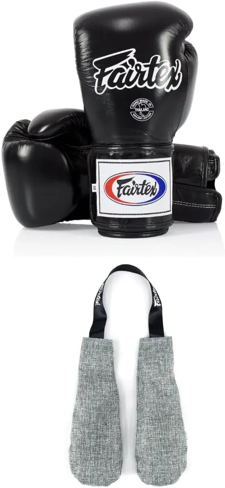 Fairtex BGV5 Special Gloves Locked Thumb with Deodorizer Inserts | Premium Light Weight & Shock Absorbent Gloves   Odor & Moisture Absorber for Boxing, MMA, Muay Thai | Perfect Bundle for Clean
