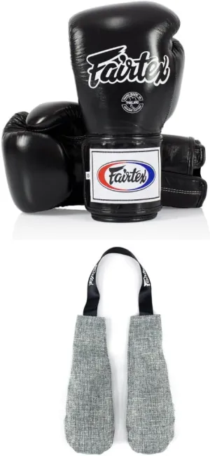 Fairtex BGV5 Special Gloves Locked Thumb with Deodorizer Inserts | Premium Light Weight & Shock Absorbent Gloves   Odor & Moisture Absorber for Boxing, MMA, Muay Thai | Perfect Bundle for Clean