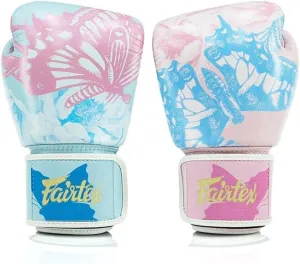 Fairtex Fiore Boxing Gloves – Limited Edition BGV1 Modified Cut, Genuine Leather, Hand-Screened Design, Butterfly Graphic for Muay Thai, Kickboxing & Training
