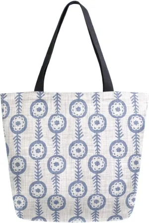 Farmhouse Floral Rustic Gray Blue Canvas Tote Bag for Women with Zipper Pocket Reusable Grocery Shopping Bags Large Travel Shoulder Bag Handbag Bags