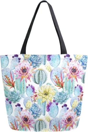 Fashion Beautiful Printed Pattern Extra Large Shoulder Tote Bag for Beach Travel Weekender Gym Grocery Shopping