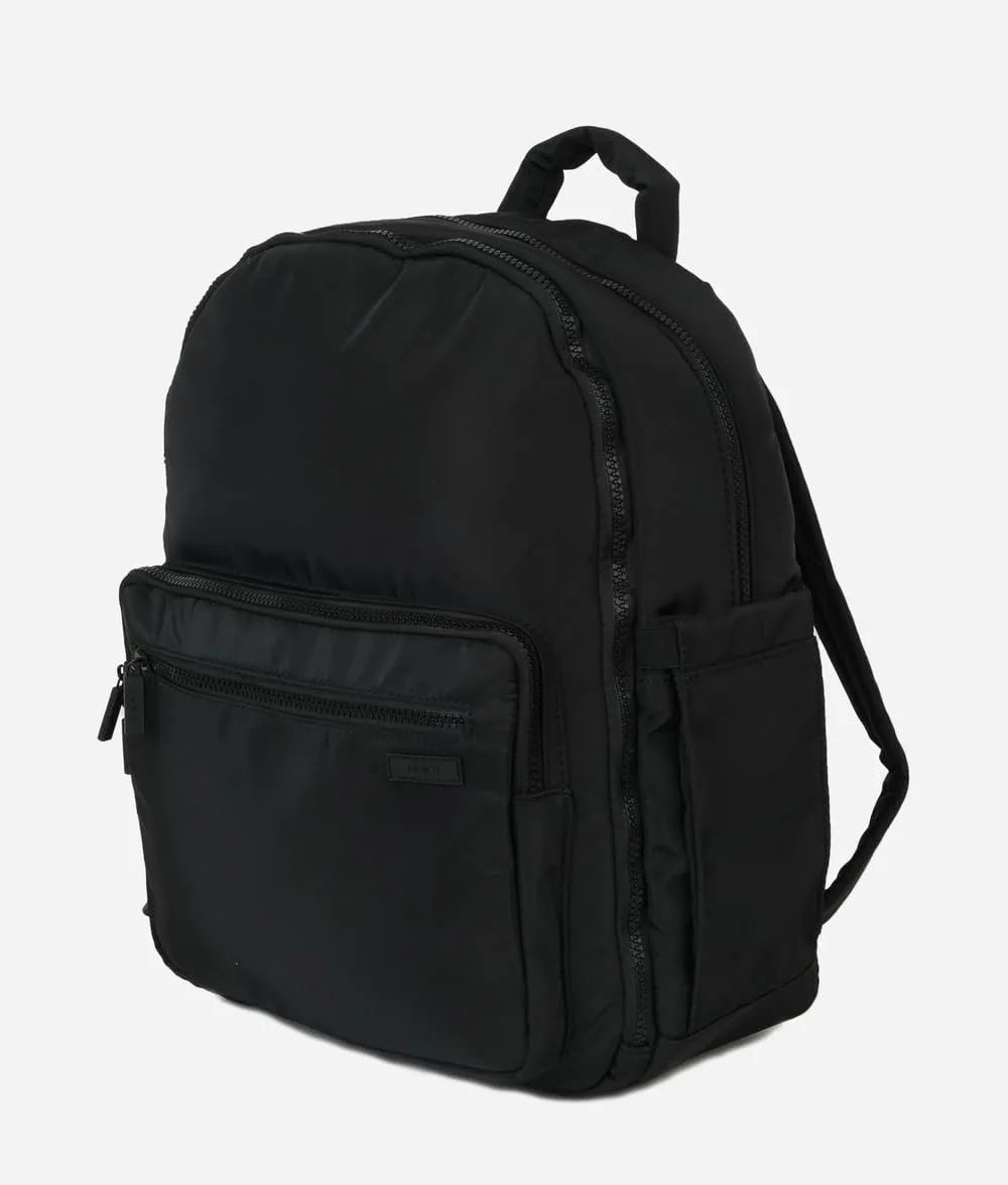 FAWN DESIGN Nylon Diaper Bag Backpack with Changing Pad, Black Backpack Diaper Bag with 11 Interior and 5 Exterior Pockets, Padded and Adjustable Straps for All Day Comfort, 16x13x7 inches