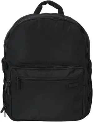 FAWN DESIGN Nylon Diaper Bag Backpack with Changing Pad, Black Backpack Diaper Bag with 11 Interior and 5 Exterior Pockets, Padded and Adjustable Straps for All Day Comfort, 16x13x7 inches