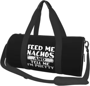 Feed Me Nachos And Tell Me I'M Pretty Duffel Bag Gym Bag Travel Sports Tote Large Foldable Beach Swim Yoga7