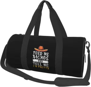Feed Me Nachos And Tell Me I'M Pretty Duffel Bag Gym Bag Travel Sports Tote Large Foldable Beach Swim Yoga8