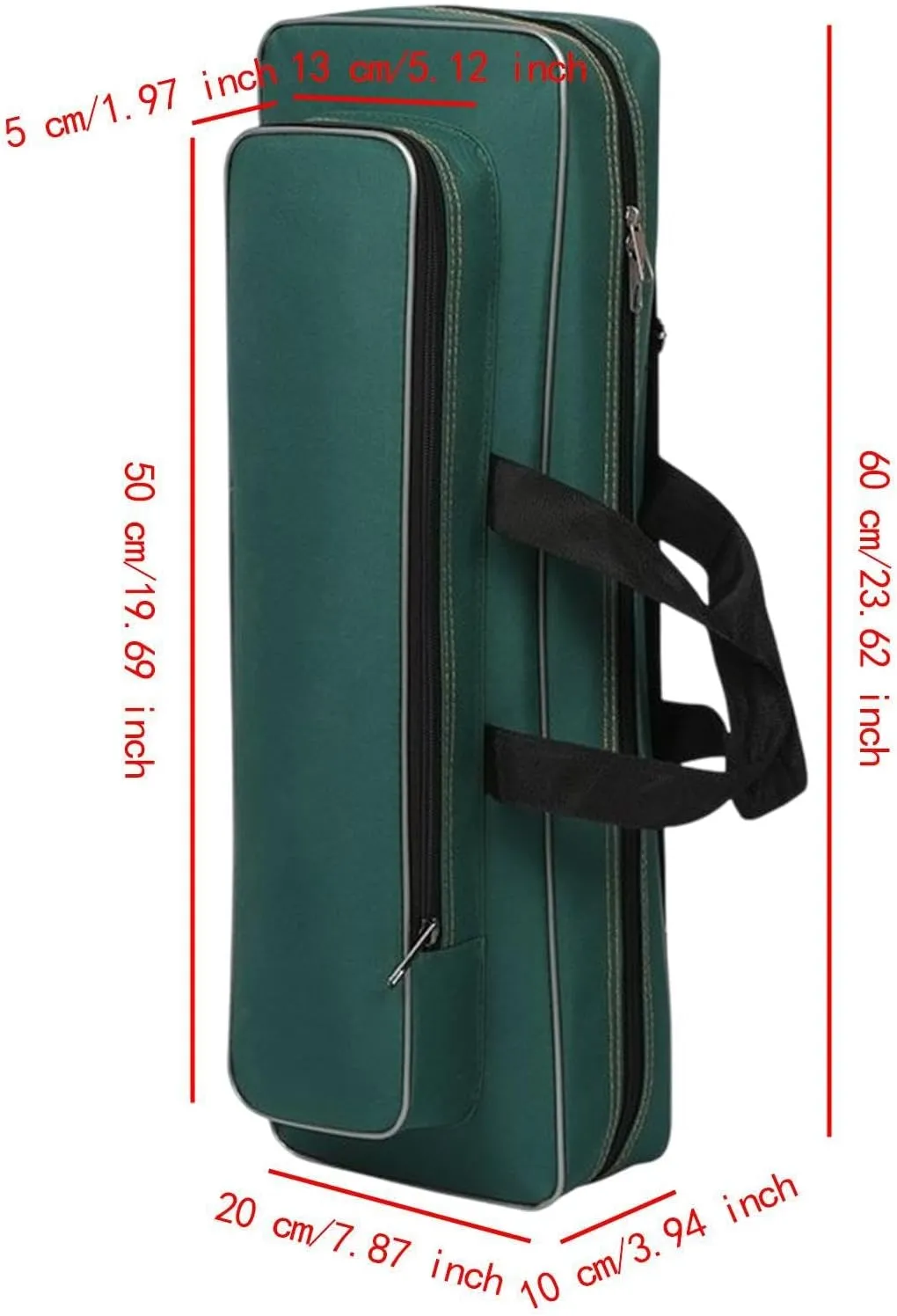 Fishing Tools Bag Fishing Rod Case Adjustable Shoulder Strap Large Capacity Rod Carrier Shoulders Bag for Ice Fishing Travel, Dark Green, 60cm