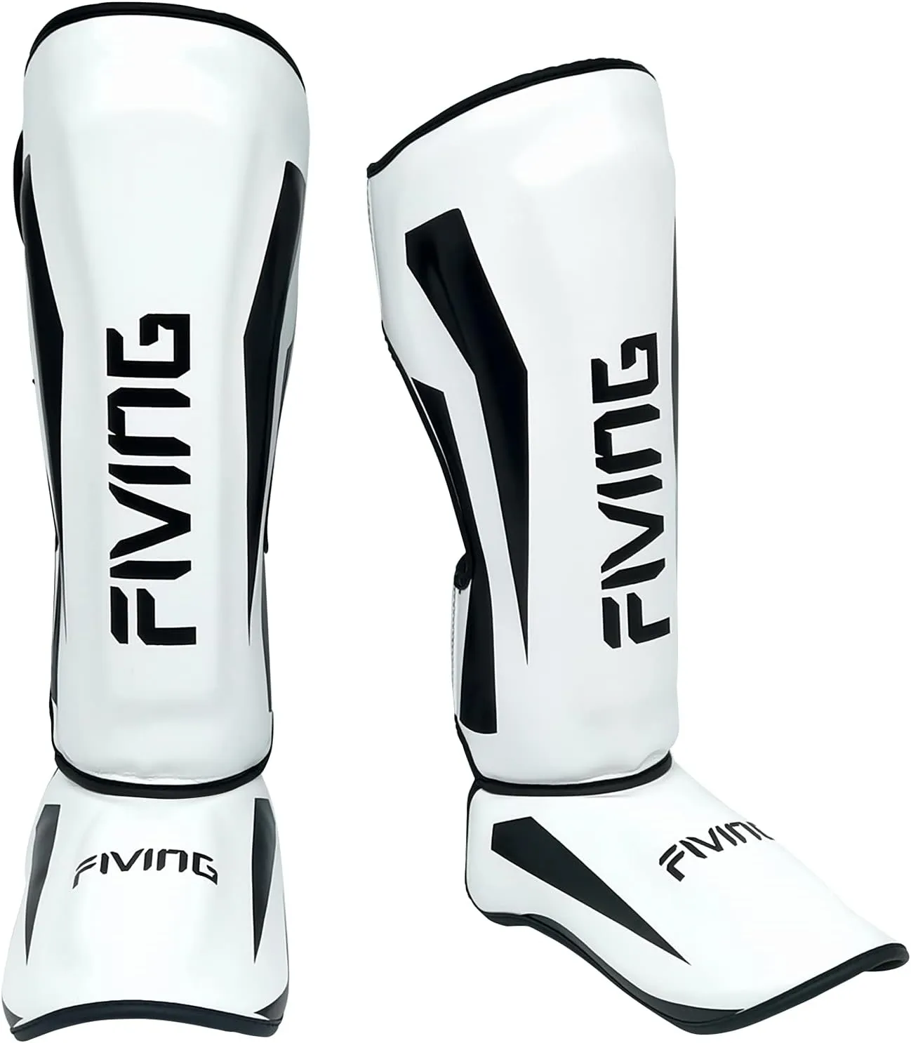 FIVING MMA Martial Arts Shin Guards – Padded, Adjustable Muay Thai Leg Guards with Instep Protection for Kickboxing/MMA Training and Sparring – Durable, Professional MMA Equipment