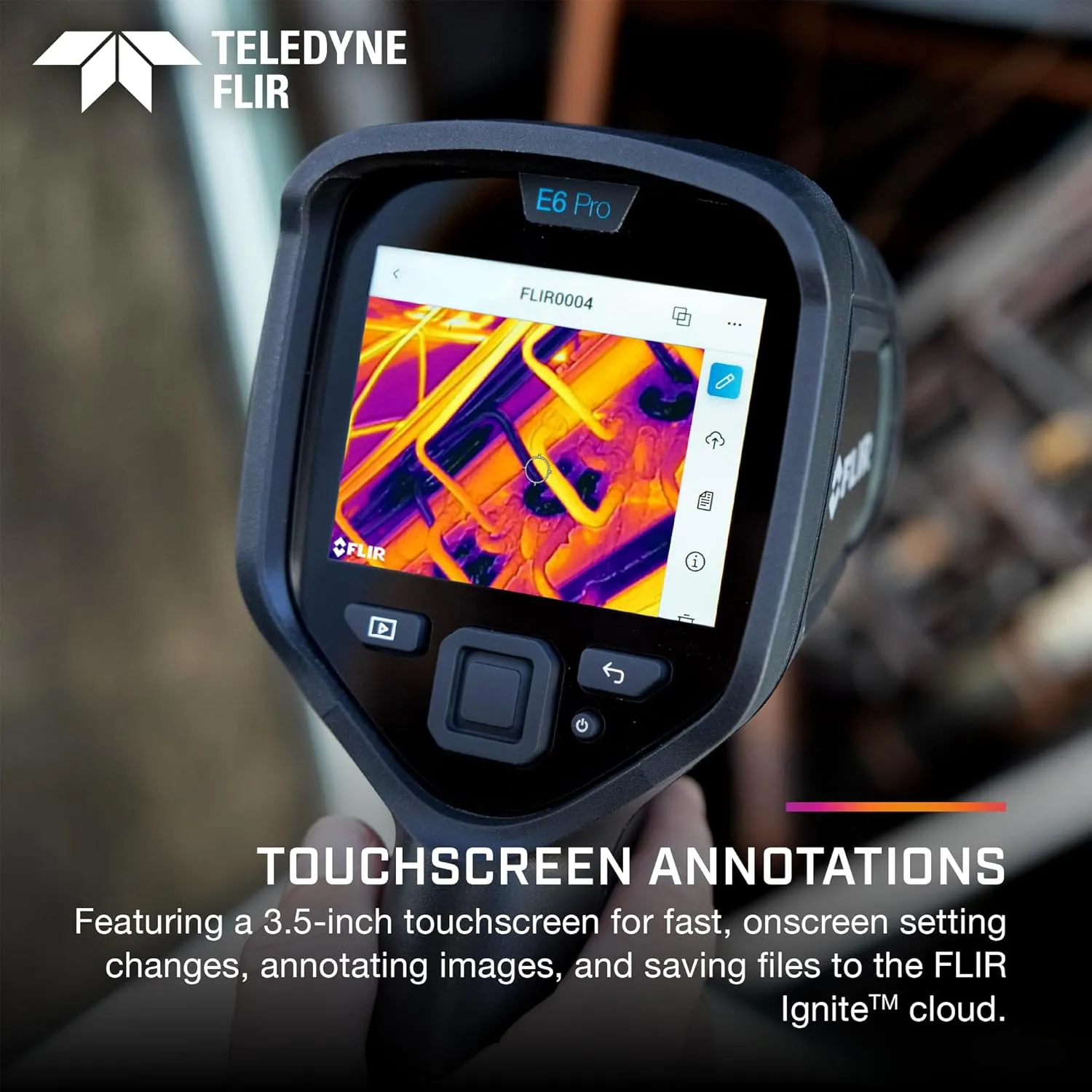 FLIR E6 Pro - Commercial Thermal Imaging Camera with Wifi. High Resolution Infrared Camera with FLIR Ignite Cloud