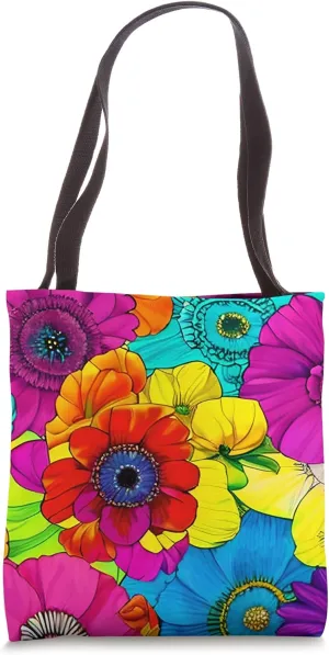 Floral Abstract Illustration Pattern Tote Bag