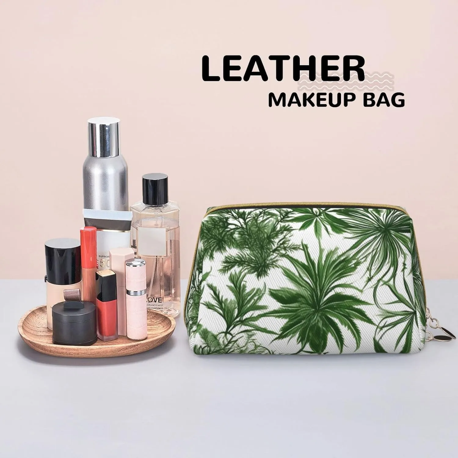 Flowering Herbs And Herbaceous Plants Travel Toiletry Organizer, Portable Makeup Bag For Women