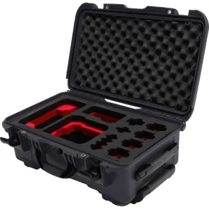 Foama Wheeled Carry-On Hard Case with Foam Insert for Sony FX-6 (Graphite/Red, 28.5L)