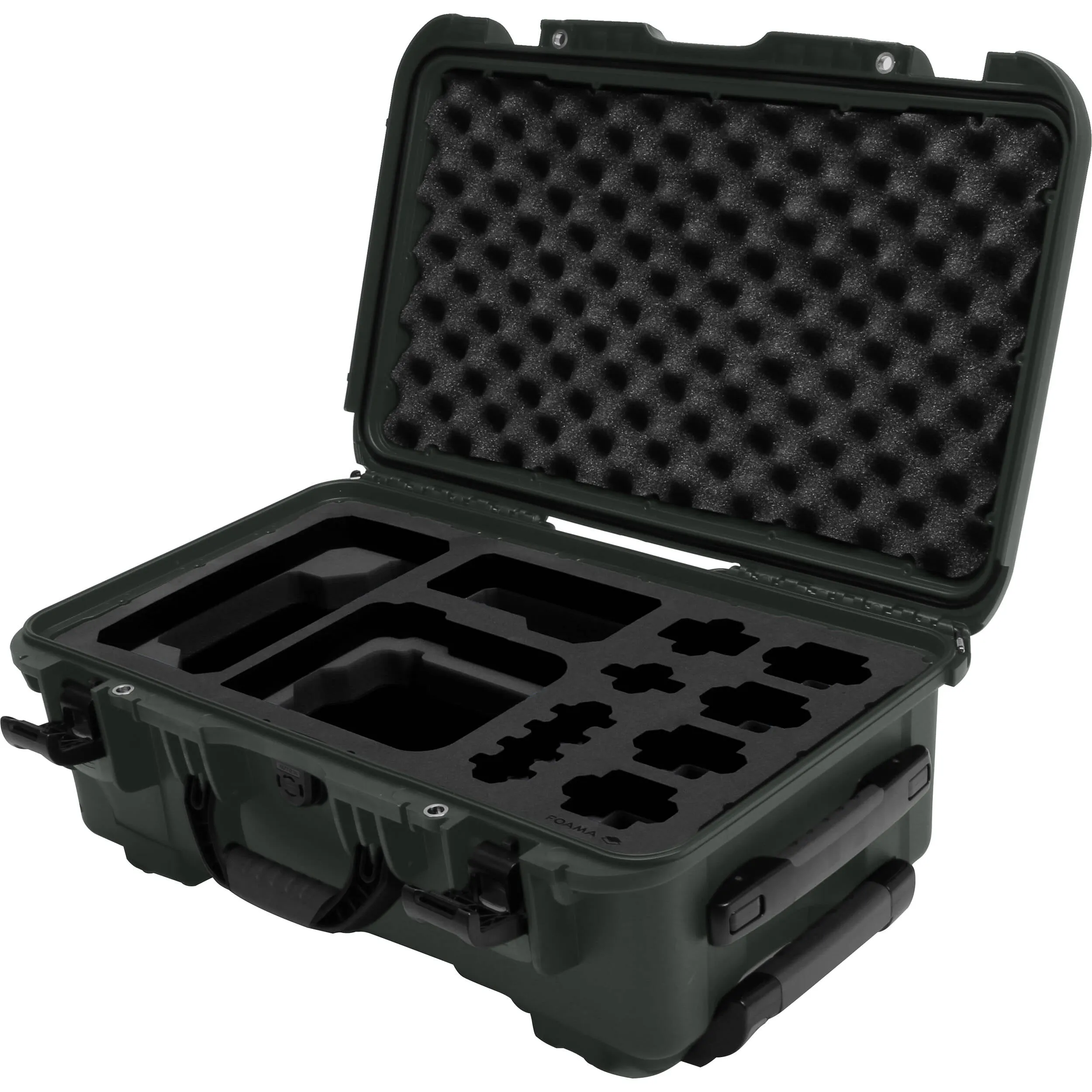 Foama Wheeled Carry-On Hard Case with Foam Insert for Sony FX-6 (Olive/Black, 28.5L)
