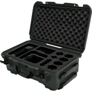 Foama Wheeled Carry-On Hard Case with Foam Insert for Sony FX-6 (Olive/Black, 28.5L)