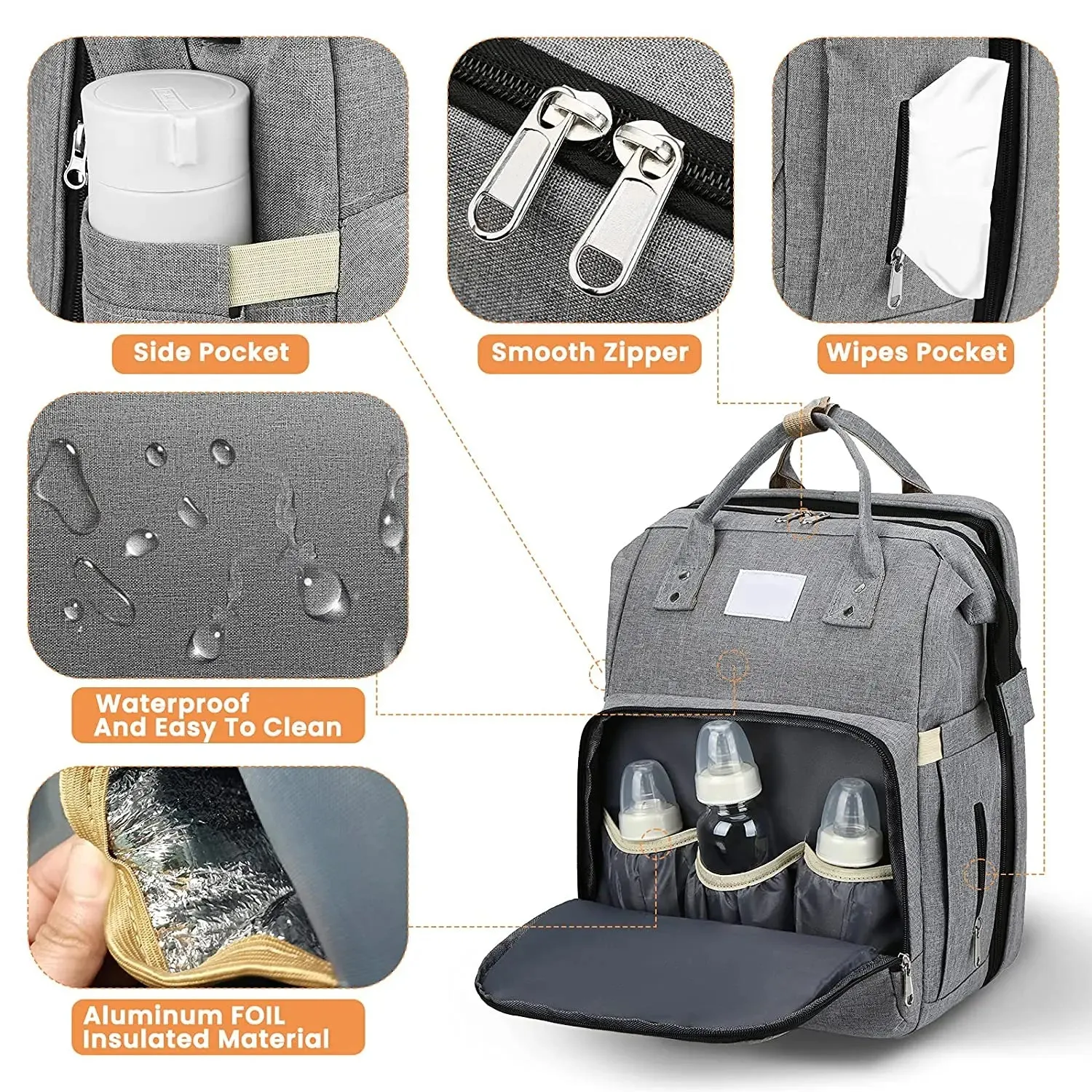 Folding All-in-one collection Crib Diaper Portable Bag Full catalog Multi-Function