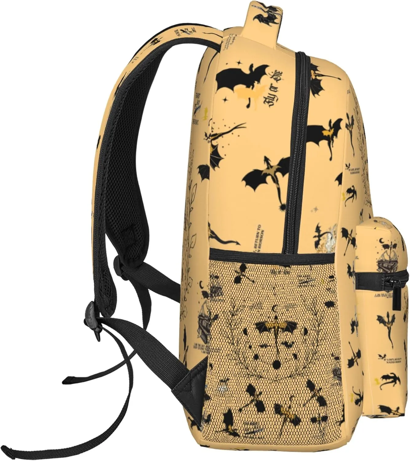 Fourth Backpack Fashion Dragon Wing Bag Casual College Bag Travel Zipper Bookbag Hiking Shoulder Daypack Gift for Book Lovers (Orange)