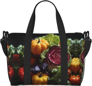 Fresh Cabbage Women's Hand-held Crossbody Travel Bag, Casual Handbag with Zipper, Suitable for Work, Travel, Fitness, Travel
