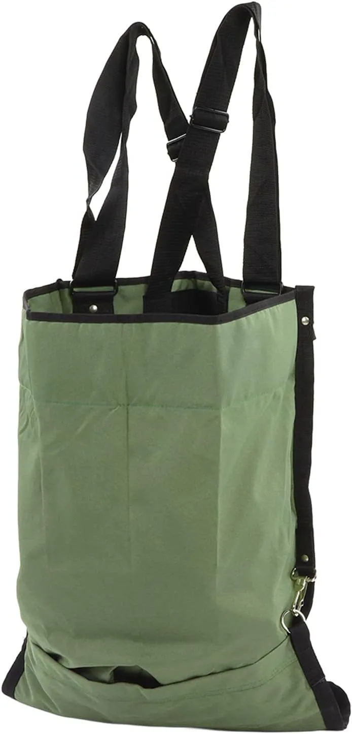 Fruit Picking Bag, Green Double Buckle 600D Oxford Cloth Adjustable Harvest Gardening Aprons for Apple Mangoes Pears Mangoes Kiwis Lemons, Harvest Apple Picking Bag for Women and Men