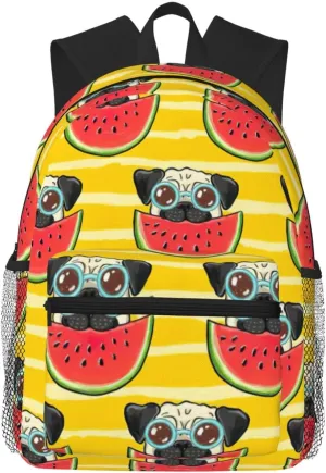 Funny French Bullfighting Watermelon Print Shoulder Bag, Lightweight Shoulder Bag, Travel Bag, Hiking Backpack, Cute Shoulder Bag
