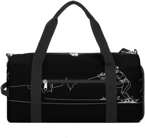 Funny Heartbeat Waterski Gym Bag for Men Women Lightweight Duffel Bag Sports Workout Bag for Travel Yoga
