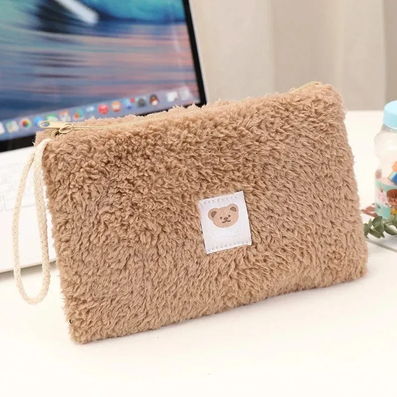 Fuzzy Pencil Case Storage Bag