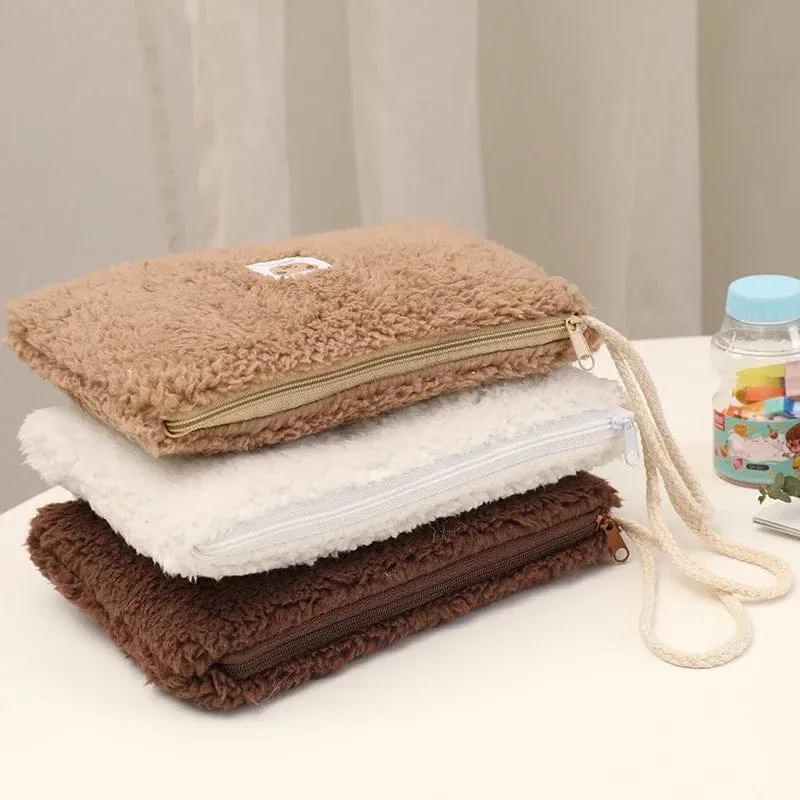 Fuzzy Pencil Case Storage Bag