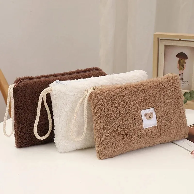 Fuzzy Pencil Case Storage Bag