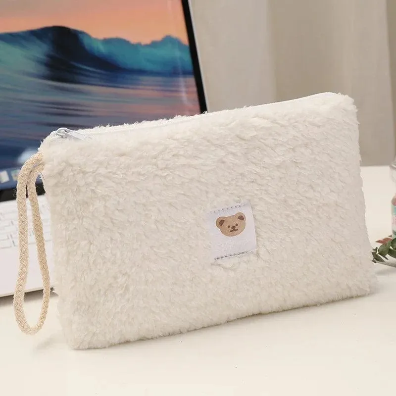Fuzzy Pencil Case Storage Bag