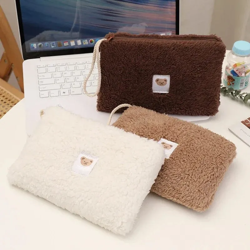 Fuzzy Pencil Case Storage Bag