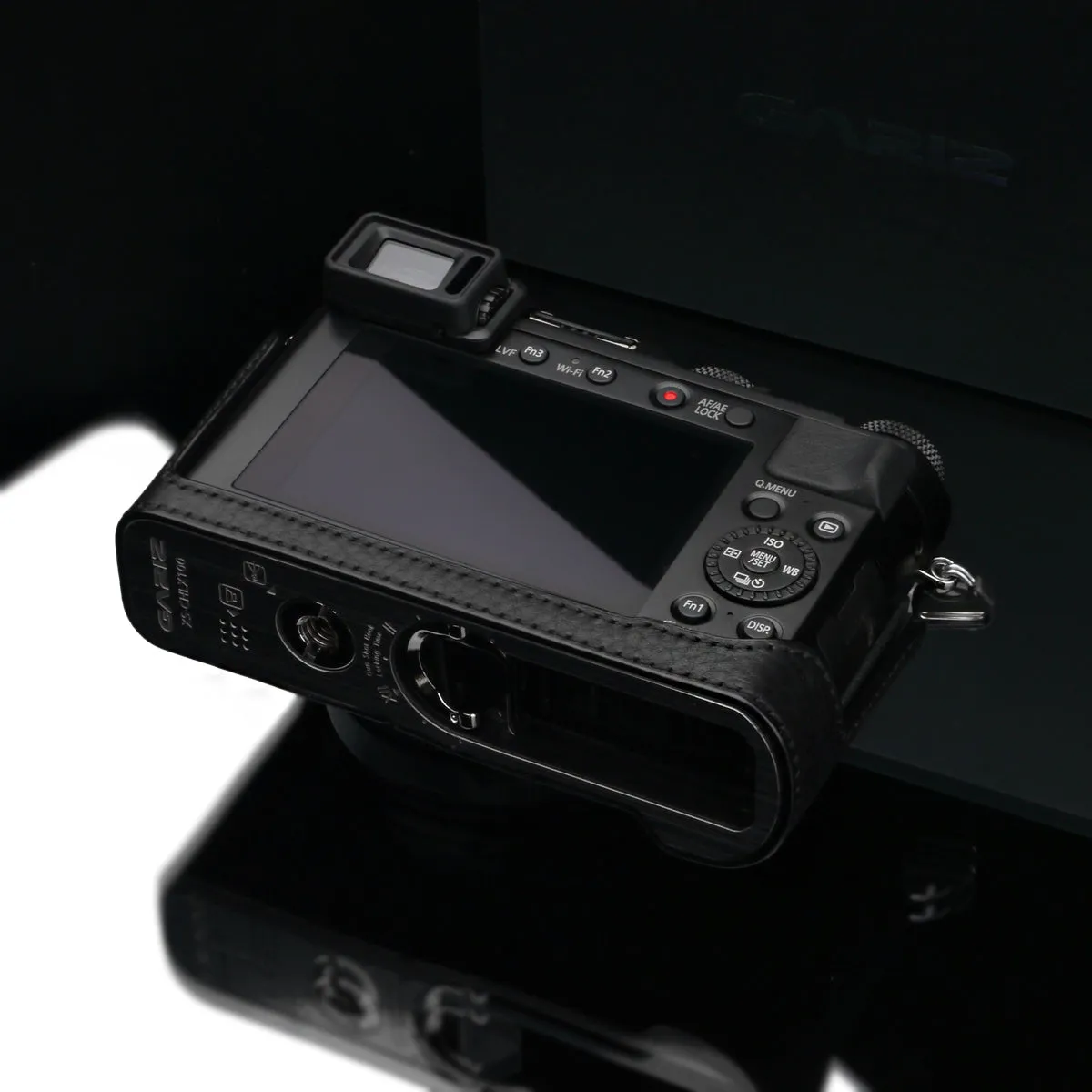 Gariz Black Leather Camera Half Case XS-CHLX100BK for Lumix LX100