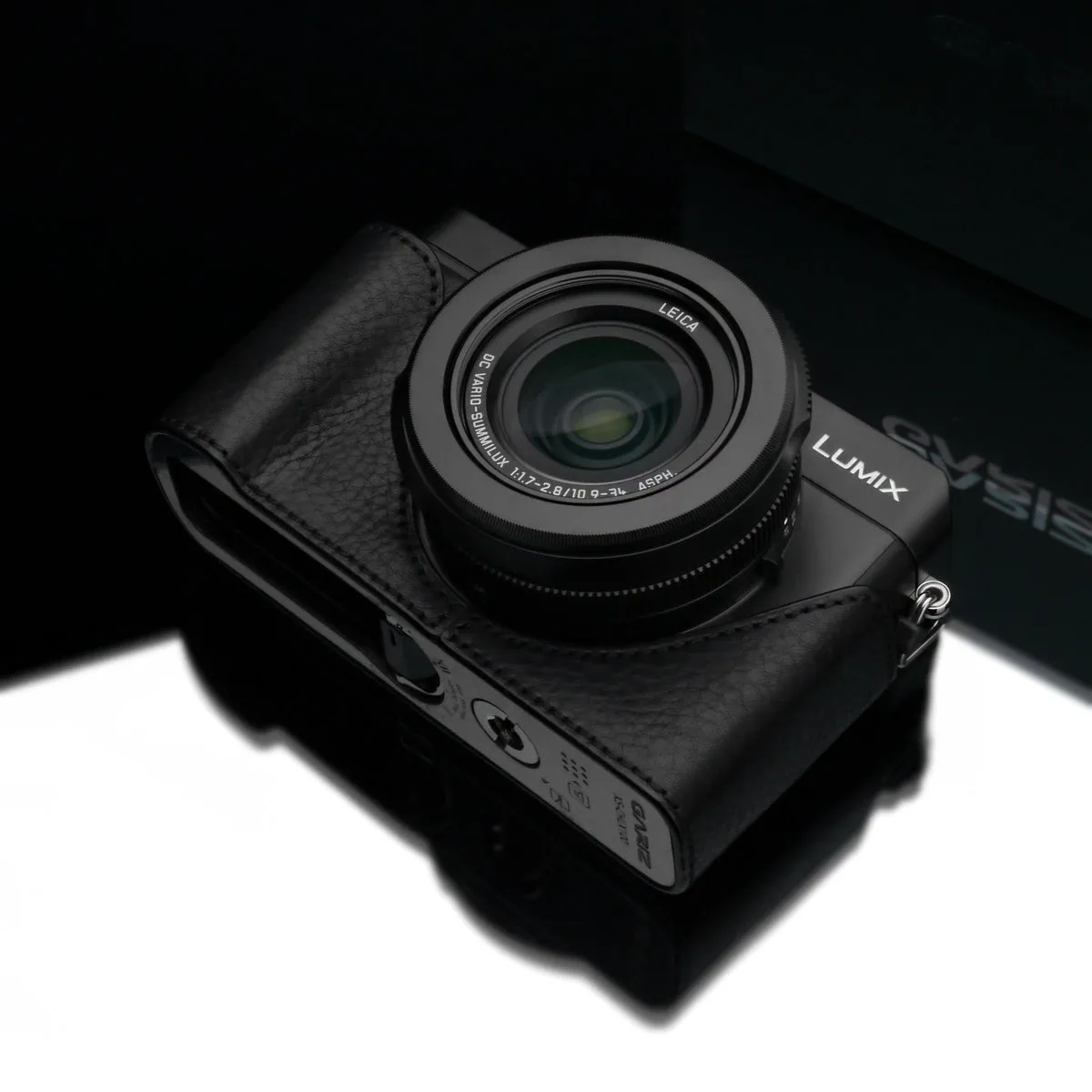 Gariz Black Leather Camera Half Case XS-CHLX100BK for Lumix LX100