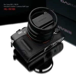 Gariz HG-RX1BK Black Leather Camera Half Case for Sony RX1 RX1R with Hand Grip   Cap Fix