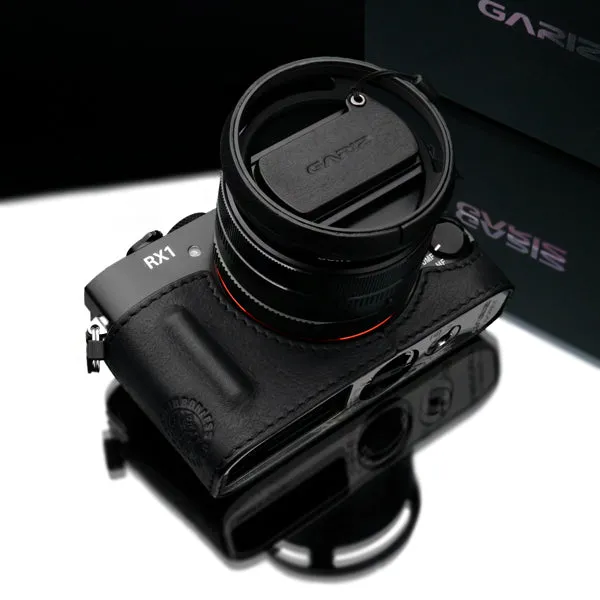 Gariz HG-RX1BK Black Leather Camera Half Case for Sony RX1 RX1R with Hand Grip   Cap Fix