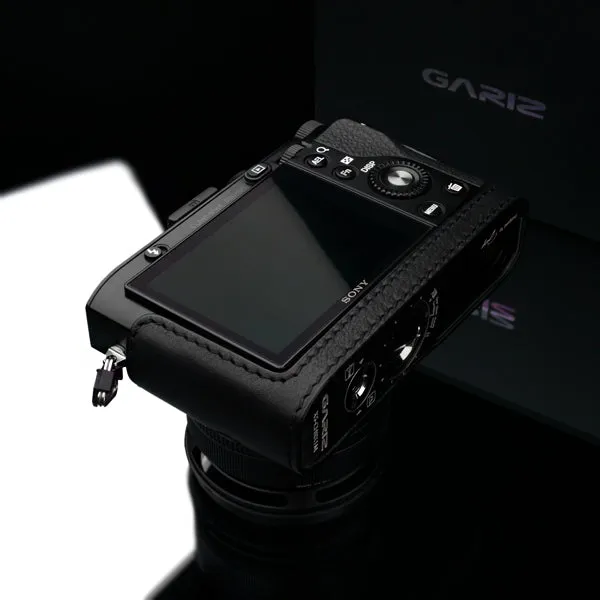 Gariz HG-RX1BK Black Leather Camera Half Case for Sony RX1 RX1R with Hand Grip   Cap Fix