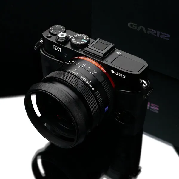 Gariz HG-RX1BK Black Leather Camera Half Case for Sony RX1 RX1R with Hand Grip   Cap Fix