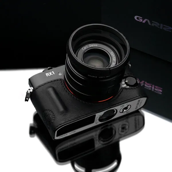 Gariz HG-RX1BK Black Leather Camera Half Case for Sony RX1 RX1R with Hand Grip   Cap Fix