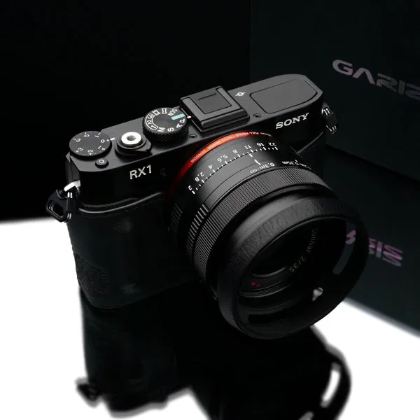 Gariz HG-RX1BK Black Leather Camera Half Case for Sony RX1 RX1R with Hand Grip   Cap Fix