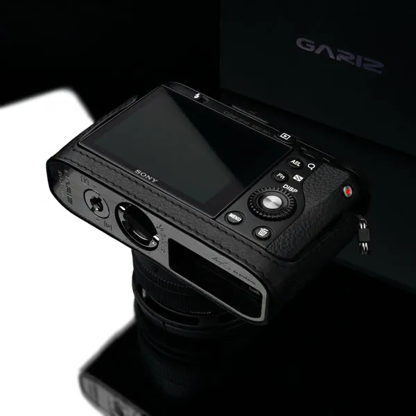Gariz HG-RX1BK Black Leather Camera Half Case for Sony RX1 RX1R with Hand Grip   Cap Fix