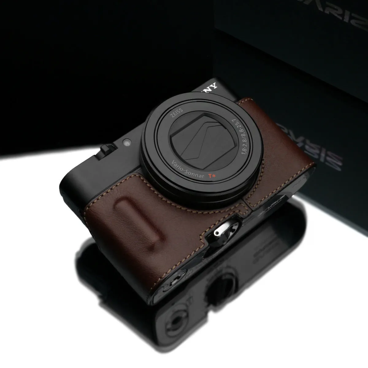 Gariz Sony RX100 MK3 / MK4 Brown Leather Camera Half Case HG-RX100M3BR