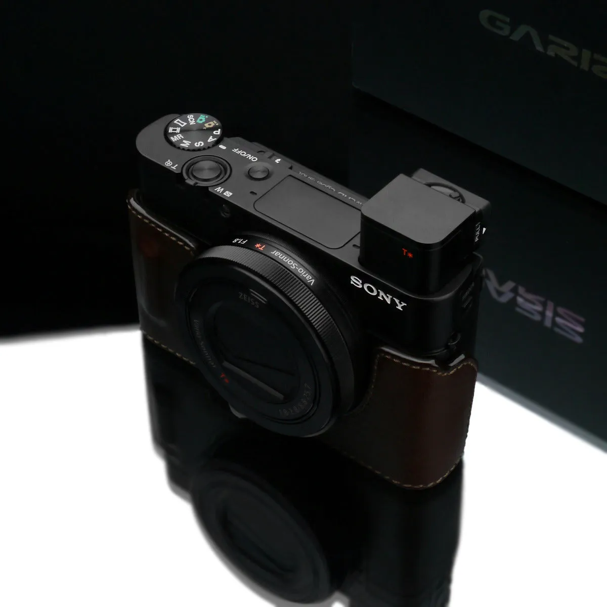 Gariz Sony RX100 MK3 / MK4 Brown Leather Camera Half Case HG-RX100M3BR