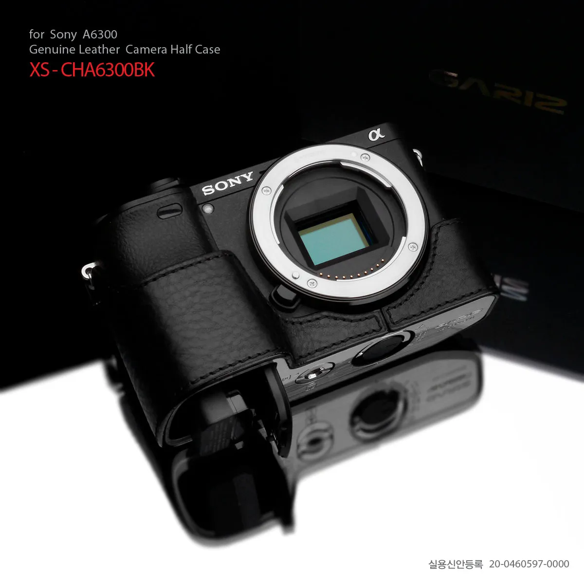 Gariz XS-CHA6300BK Genuine Leather Camera Half Case Black for Sony A6300