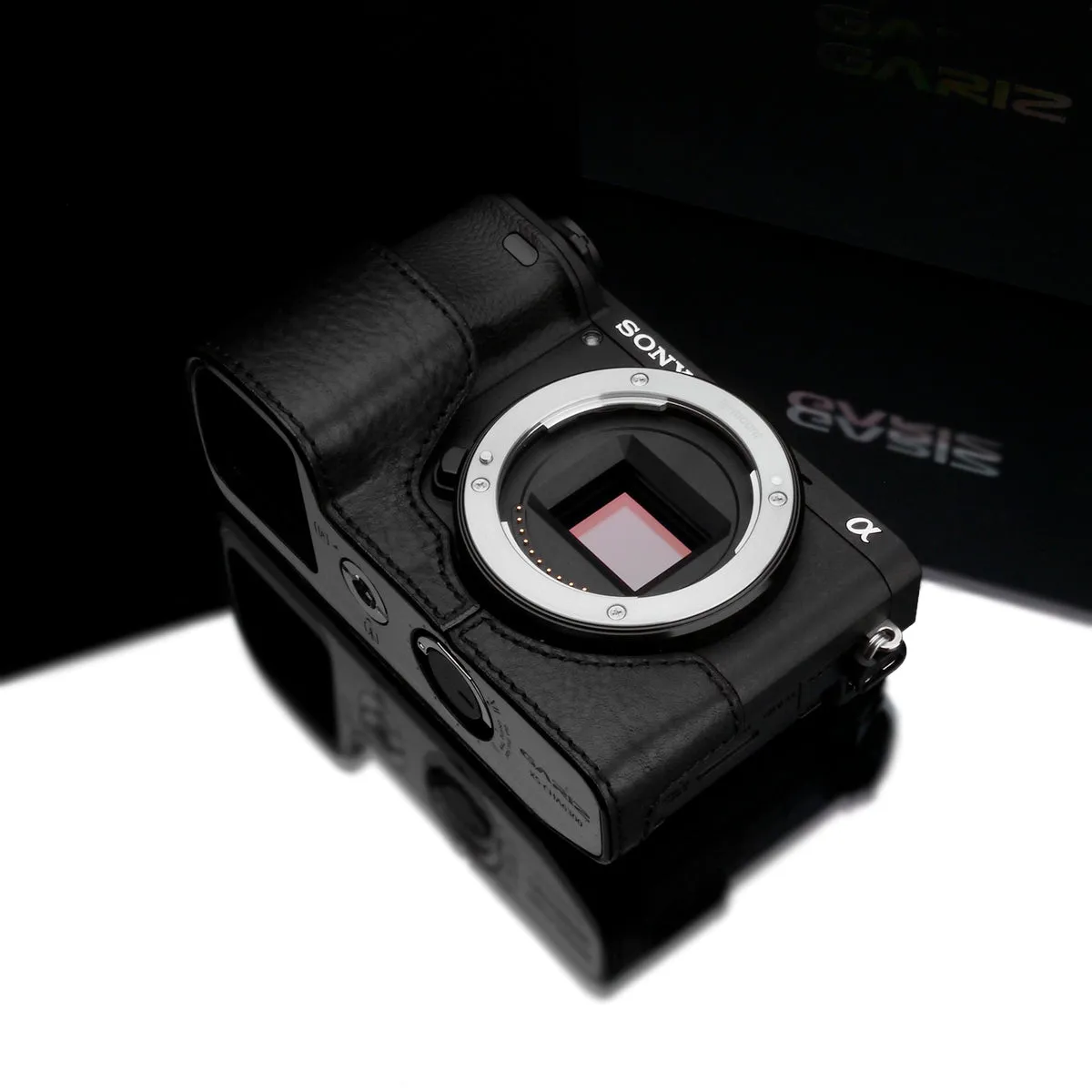 Gariz XS-CHA6300BK Genuine Leather Camera Half Case Black for Sony A6300