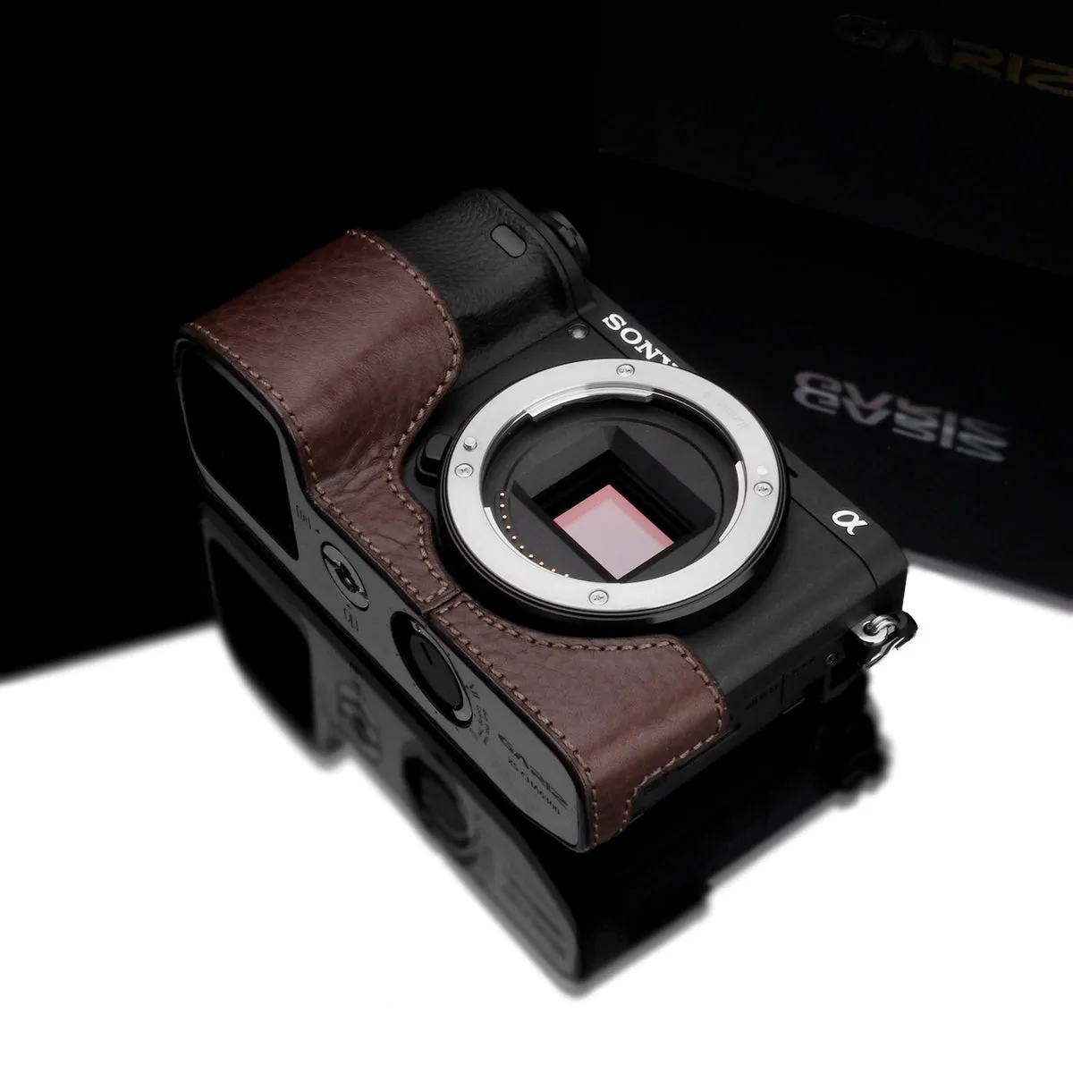 Gariz XS-CHA6300BR Brown Leather Half Case for Sony Alpha A6300