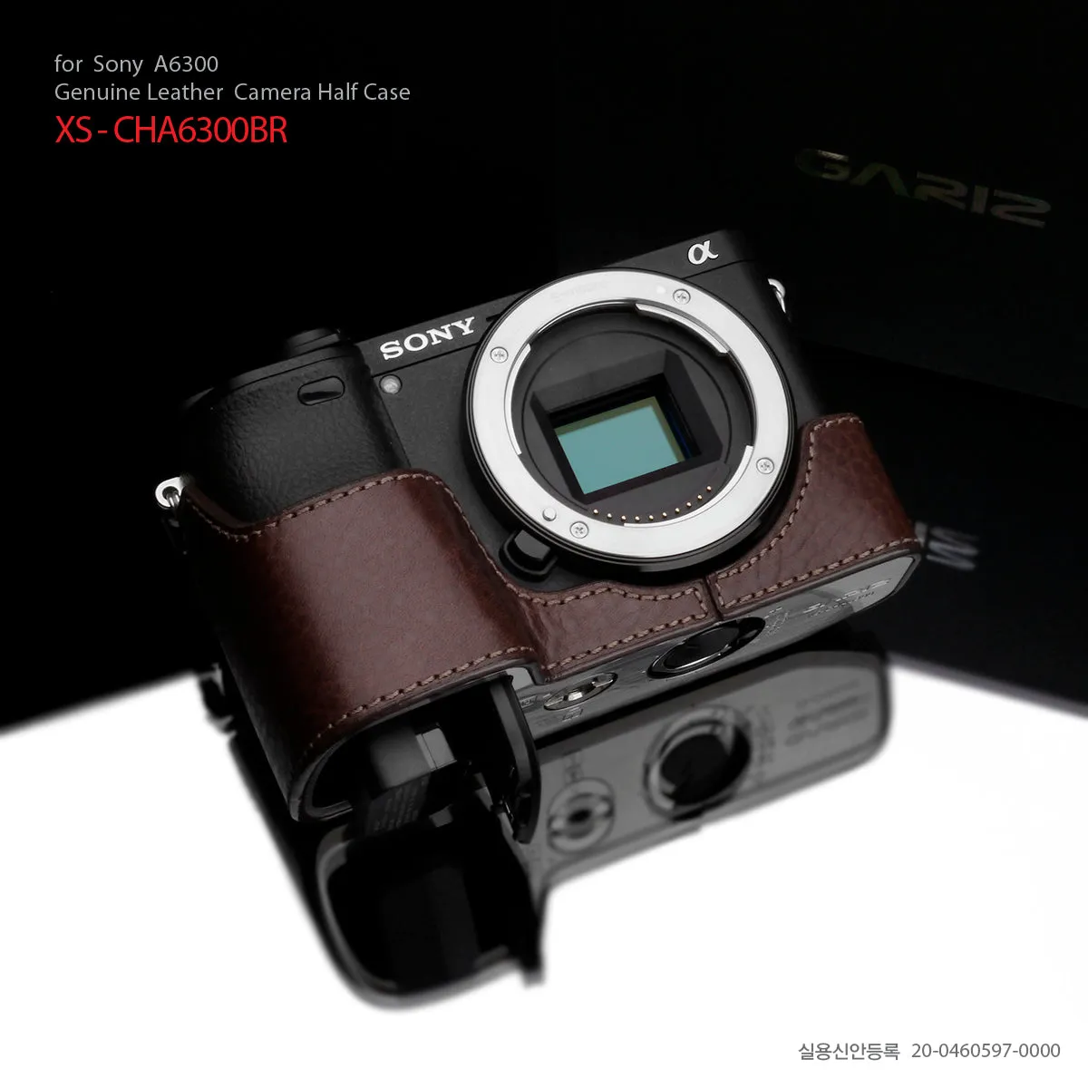 Gariz XS-CHA6300BR Brown Leather Half Case for Sony Alpha A6300