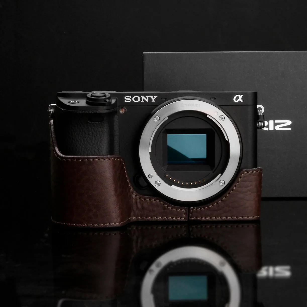 Gariz XS-CHA6300BR Brown Leather Half Case for Sony Alpha A6300