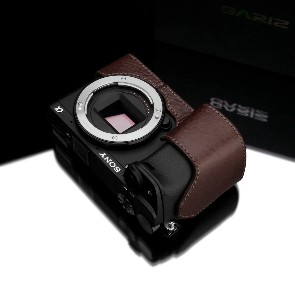 Gariz XS-CHA6300BR Brown Leather Half Case for Sony Alpha A6300