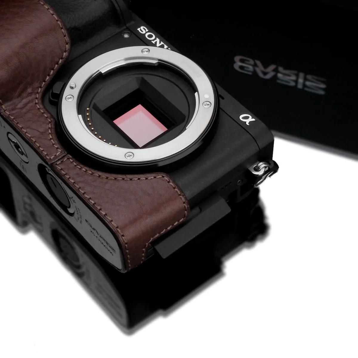 Gariz XS-CHA6300BR Brown Leather Half Case for Sony Alpha A6300