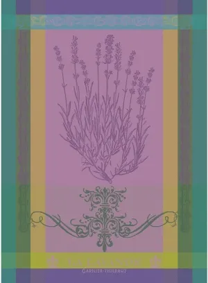 Garnier Thiebaut Lavande Mauve (Purple Lavender) French Kitchen Towel 22"x30", Cotton, Jacquard